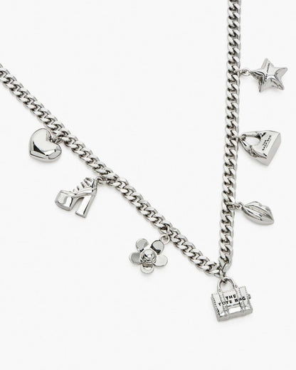 The Mini Icon Charm Necklace Light Antique Silver Marc Jacobs / JEWELRY