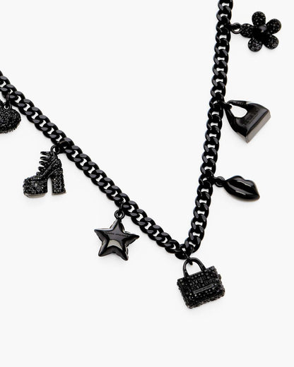 Mini Icon Pave Charm Necklace Black/Black Crystal Marc Jacobs / JEWELRY