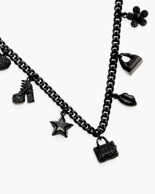 Mini Icon Pave Charm Necklace Black/Black Crystal Marc Jacobs / JEWELRY