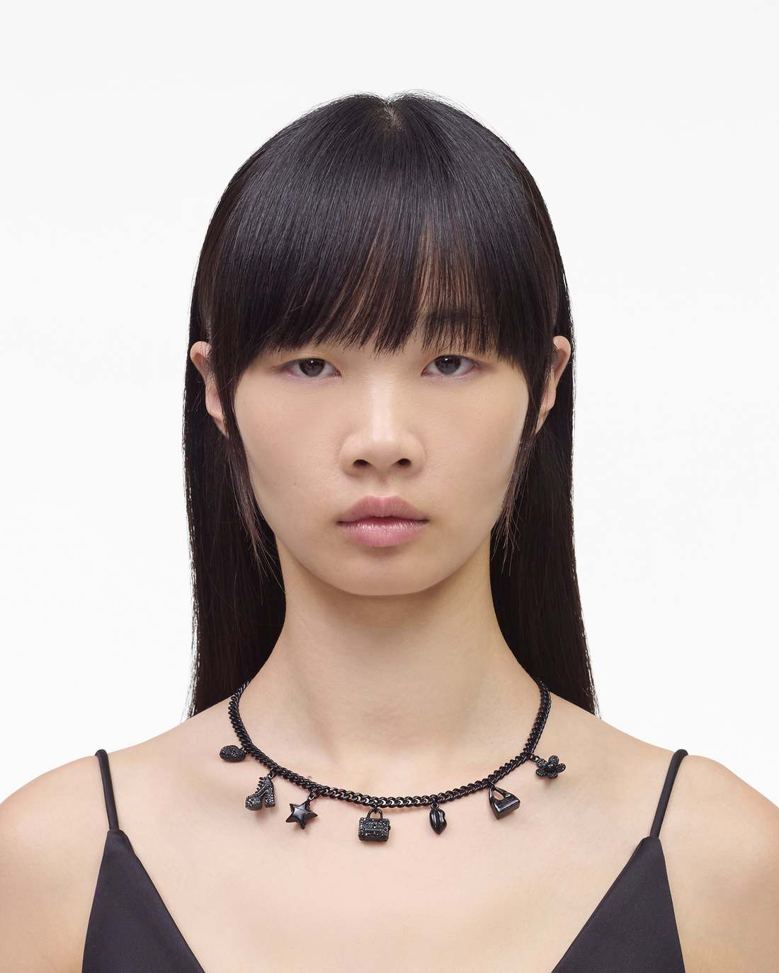 Mini Icon Pave Charm Necklace Black/Black Crystal Marc Jacobs / JEWELRY