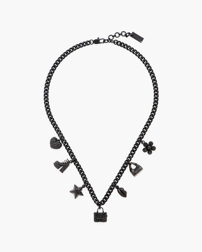 Mini Icon Pave Charm Necklace Black/Black Crystal Marc Jacobs / JEWELRY