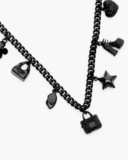 Mini Icon Pave Charm Necklace Black/Black Crystal Marc Jacobs / JEWELRY