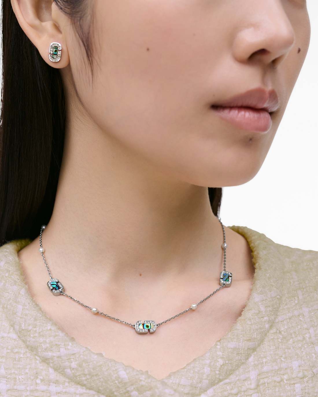 The J Marc Luxe Station Necklace Silver/Crystal Marc Jacobs / JEWELRY