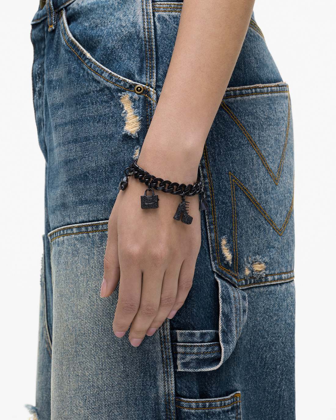 The Pave Mini Icon Charm Bracelet Black/Black Crystal Marc Jacobs / JEWELRY