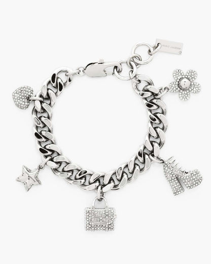 The Pave Mini Icon Charm Bracelet Silver/Crystal Marc Jacobs / JEWELRY