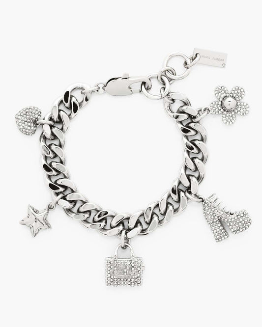 The Pave Mini Icon Charm Bracelet Silver/Crystal Marc Jacobs / JEWELRY