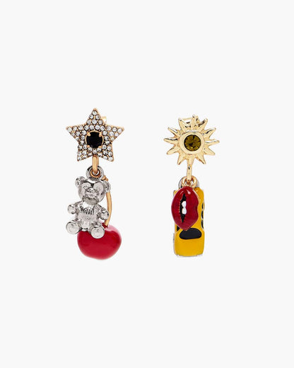 Marc Jacobs The Trinket Charm Cluster Earrings Silver/Multi