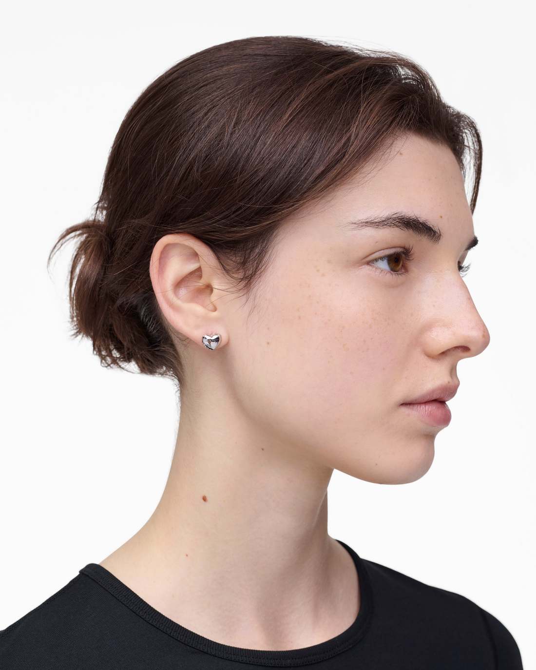 Marc Jacobs The Heart Balloon Stud Earrings Light Antique Silver