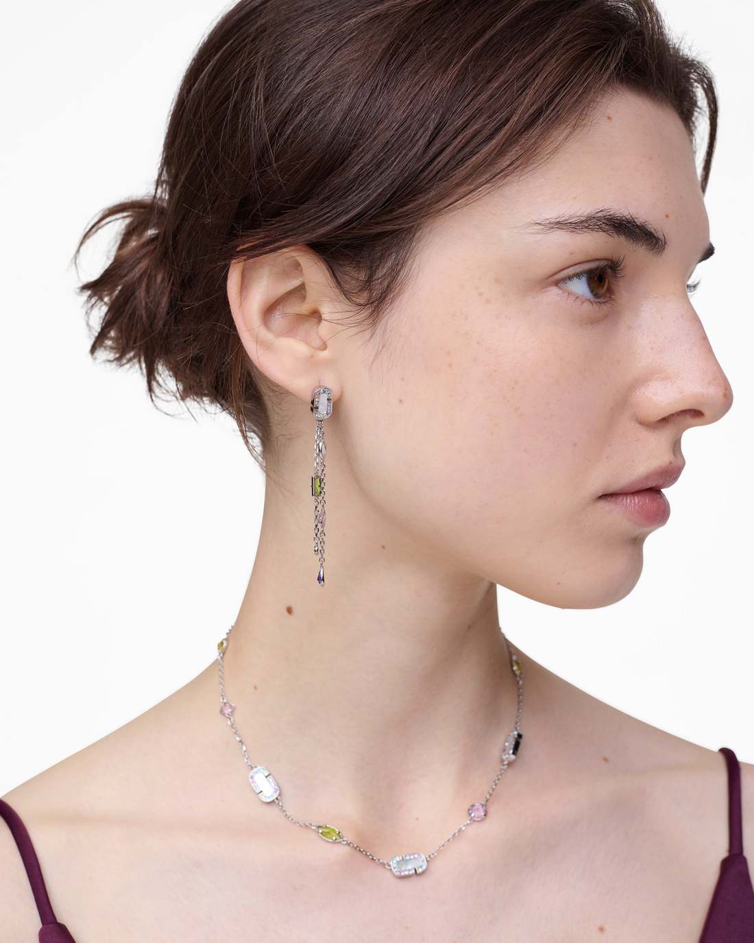 The J Marc Luxe Gem Linear Earrings Silver/Multi Marc Jacobs / JEWELRY