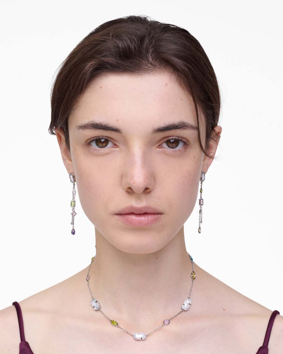 The J Marc Luxe Gem Linear Earrings Silver/Multi Marc Jacobs / JEWELRY