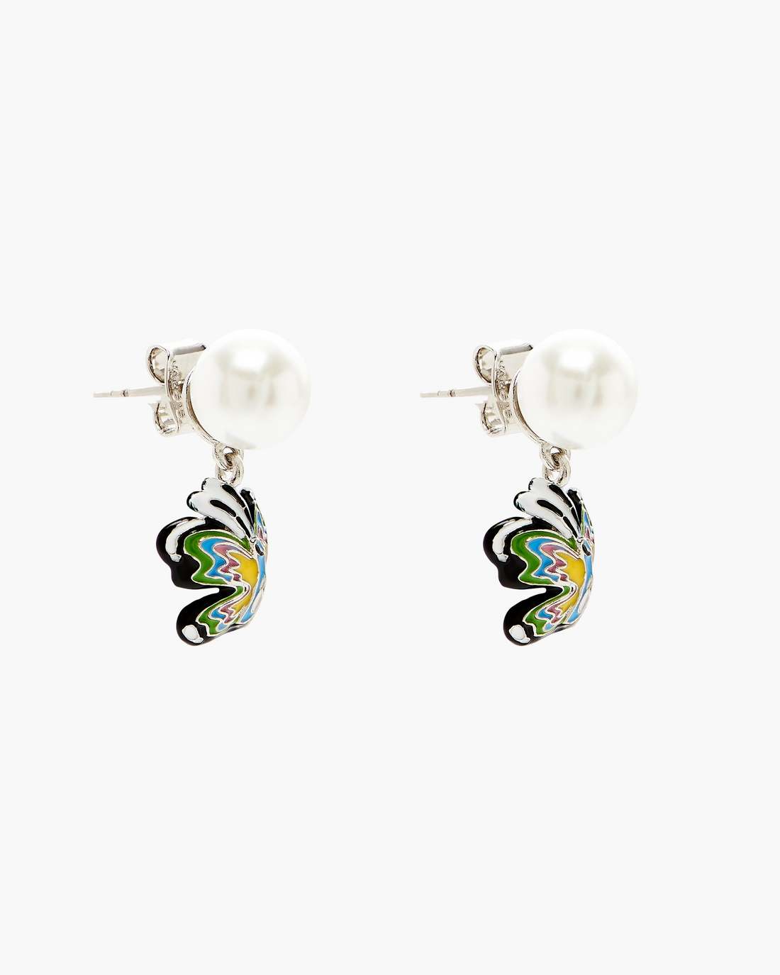 Hattie Stewart X Marc Jacobs Butterfly Pearl Earrings Silver/Multi Marc Jacobs / JEWELRY