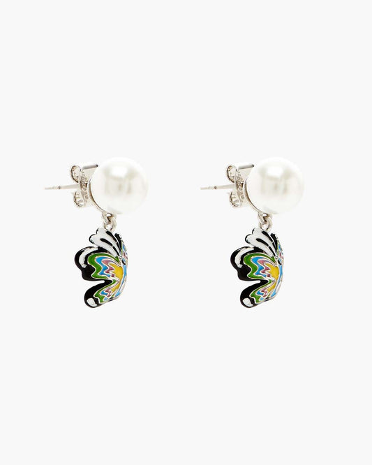 Hattie Stewart X Marc Jacobs Butterfly Pearl Earrings Silver/Multi Marc Jacobs / JEWELRY