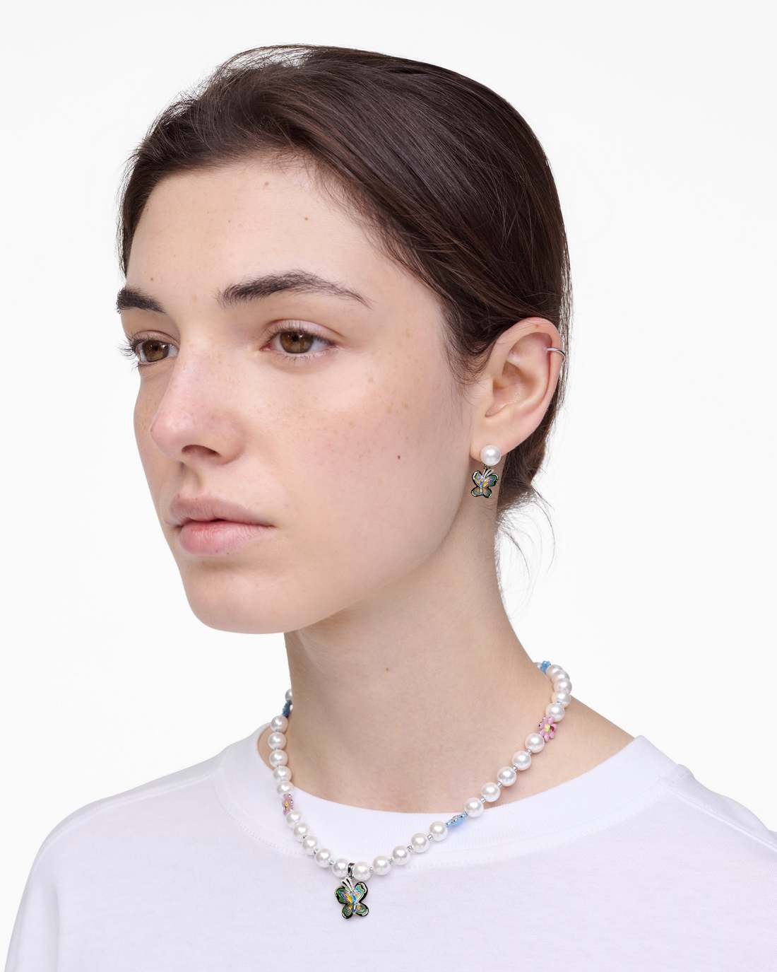 Hattie Stewart X Marc Jacobs Butterfly Pearl Earrings Silver/Multi Marc Jacobs / JEWELRY