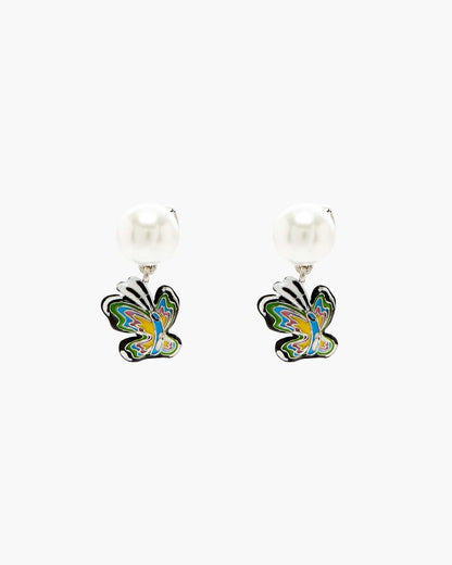 Hattie Stewart X Marc Jacobs Butterfly Pearl Earrings Silver/Multi Marc Jacobs / JEWELRY