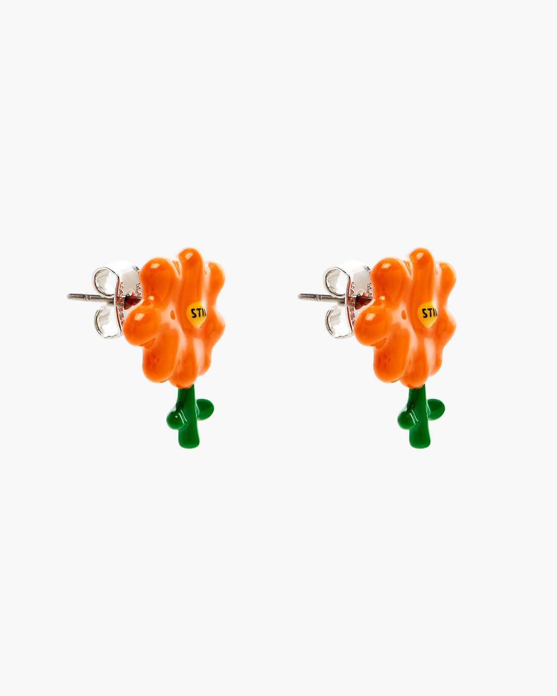 David Shrigley X Marc Jacobs Joy Flower Stud Earrings Silver/Orange Marc Jacobs / JEWELRY