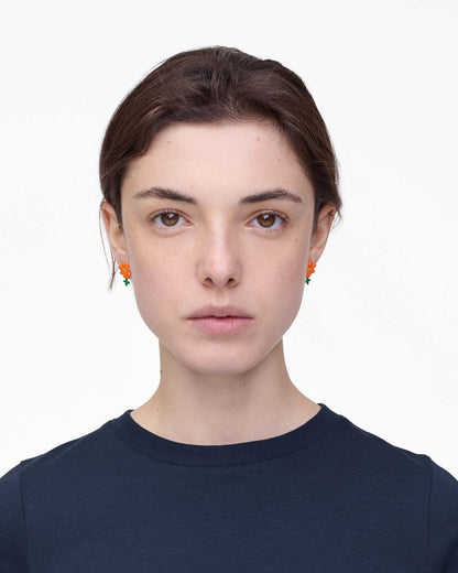 David Shrigley X Marc Jacobs Joy Flower Stud Earrings Silver/Orange Marc Jacobs / JEWELRY