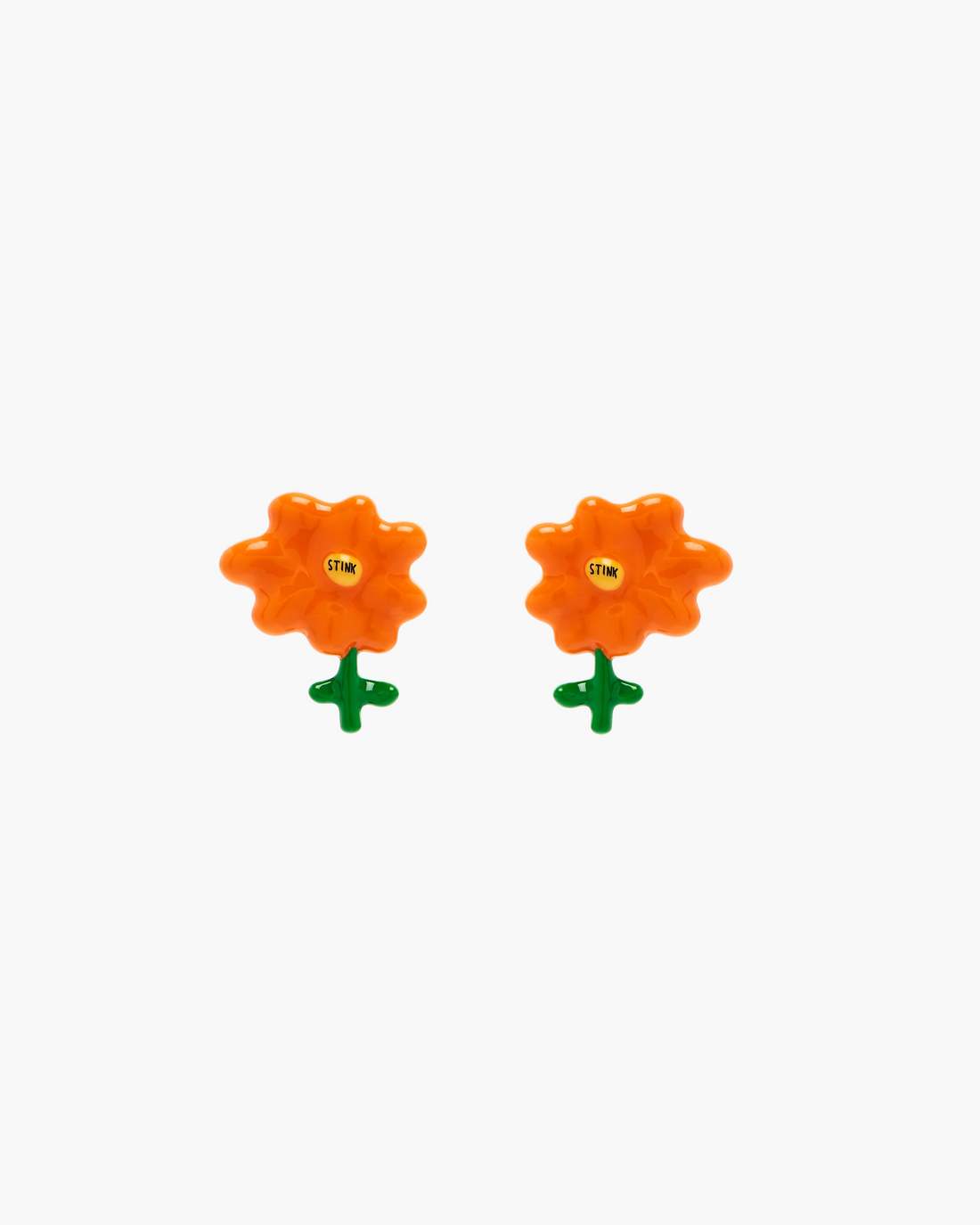 David Shrigley X Marc Jacobs Joy Flower Stud Earrings Silver/Orange Marc Jacobs / JEWELRY