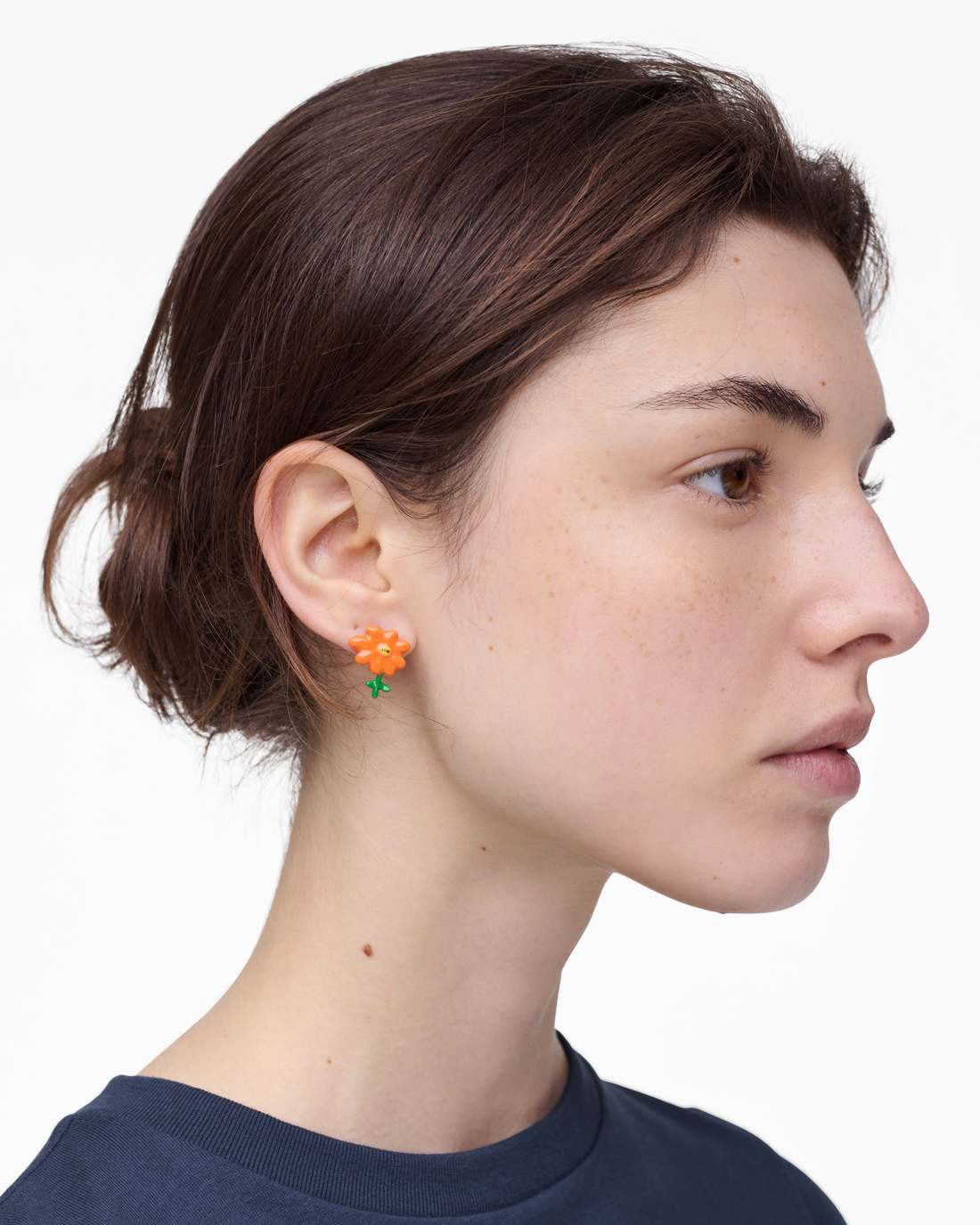 David Shrigley X Marc Jacobs Joy Flower Stud Earrings Silver/Orange Marc Jacobs / JEWELRY