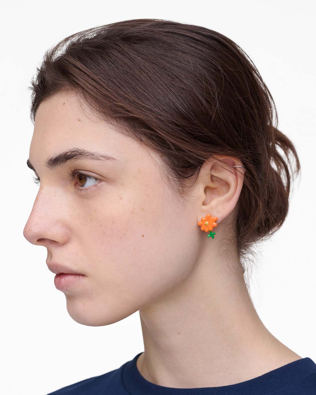 David Shrigley X Marc Jacobs Joy Flower Stud Earrings Silver/Orange Marc Jacobs / JEWELRY