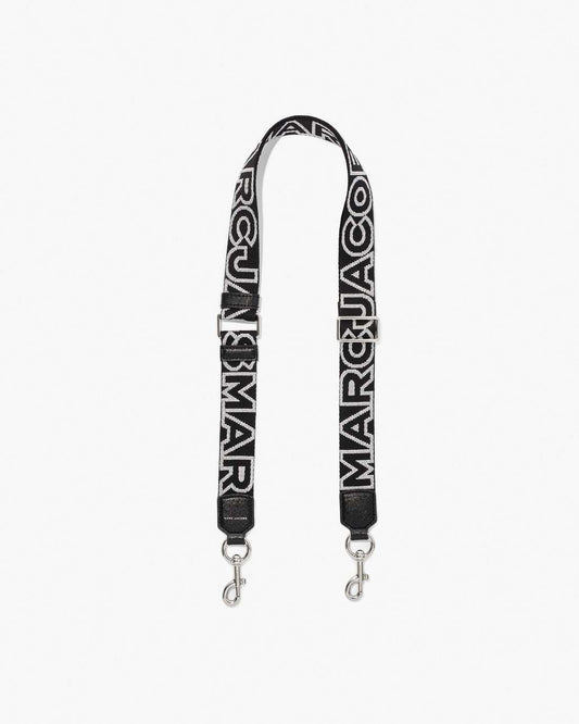 The Thin Outline Logo Webbing Strap Black/Silver Marc Jacobs / ACCESSORIES