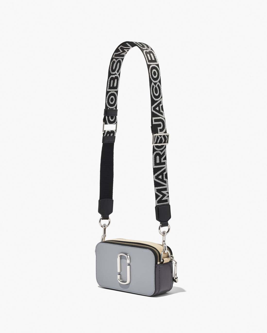 The Thin Outline Logo Webbing Strap Black/Silver Marc Jacobs / ACCESSORIES