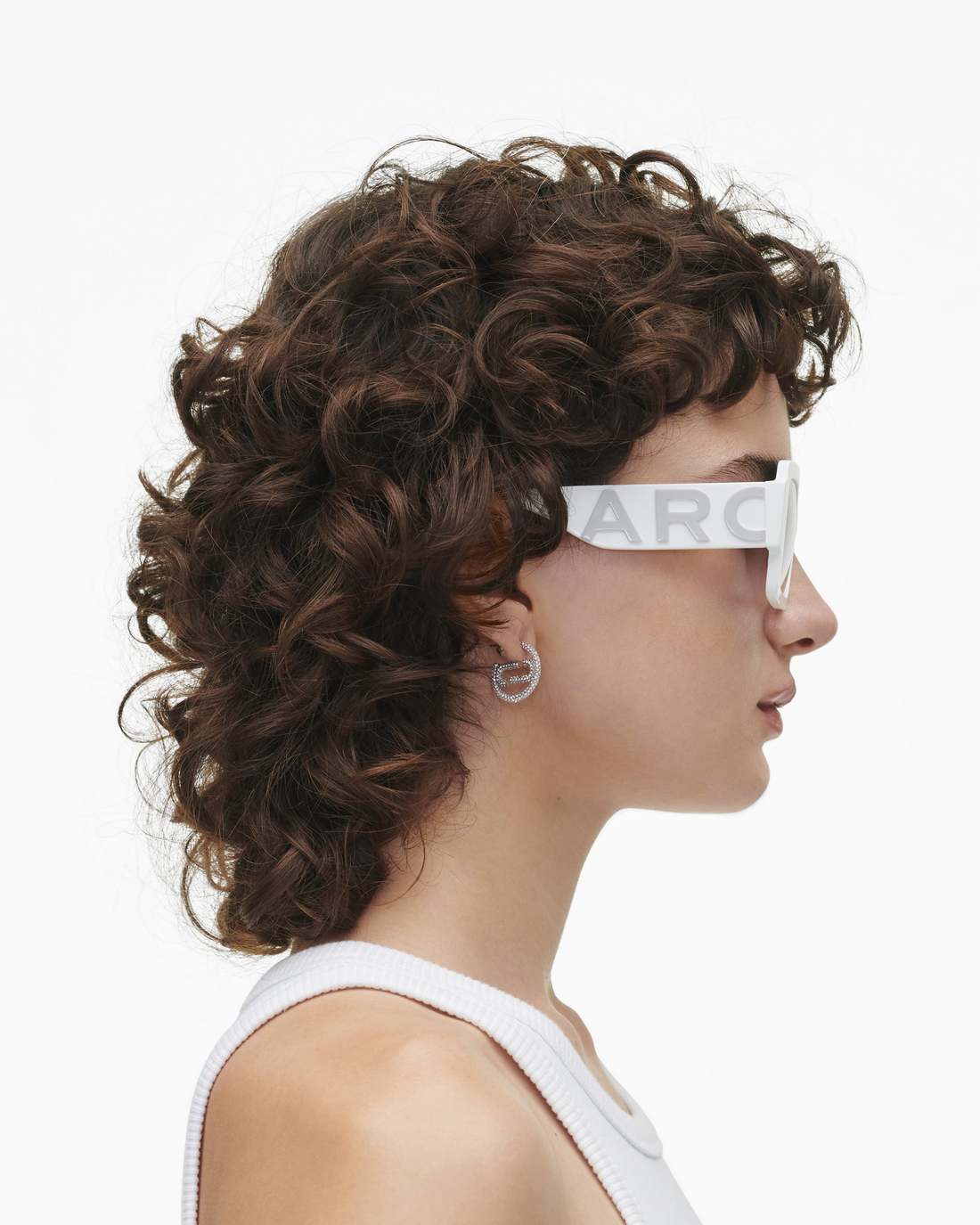 The Bold Logo Square Mirrored Sunglasses White/Grey Marc Jacobs / ACCESSORIES