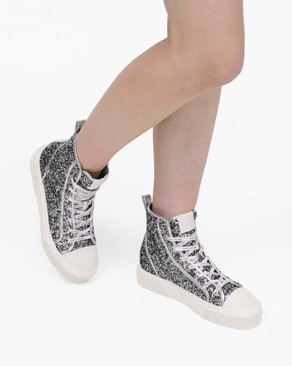 The Sequin High Top Sneaker Silver Marc Jacobs / SHOES|NEW ARRIVALS