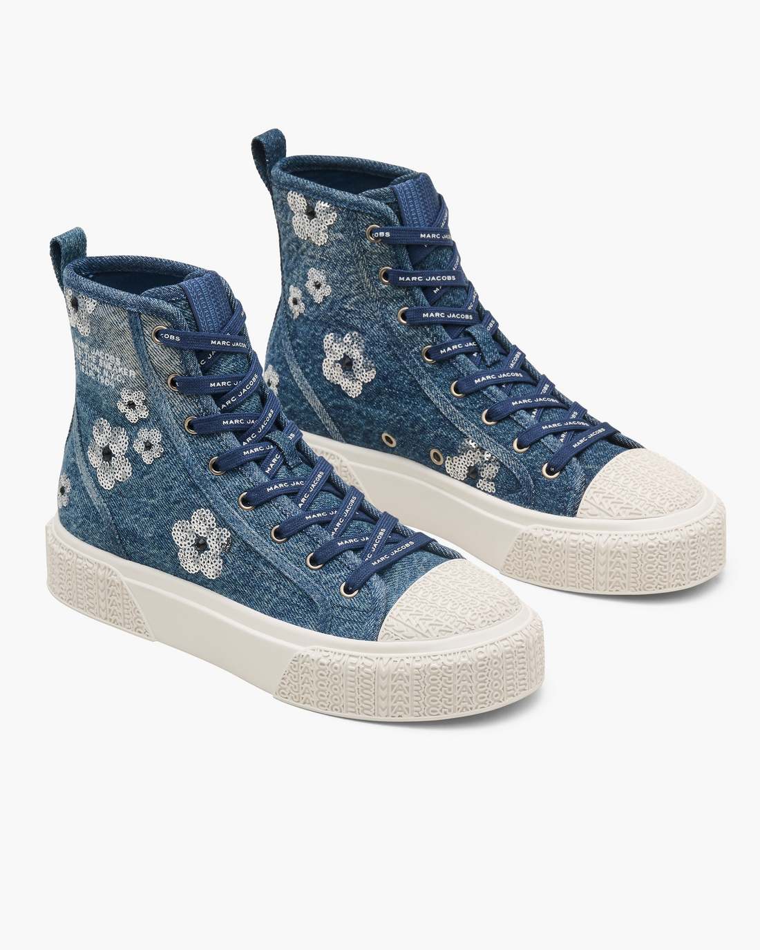 The Sequin Daisy Denim High Top Sneaker Vintage Indigo Marc Jacobs / SHOES