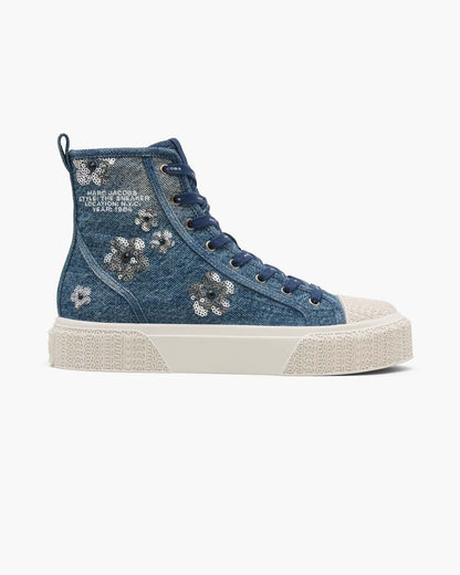 The Sequin Daisy Denim High Top Sneaker Vintage Indigo Marc Jacobs / SHOES