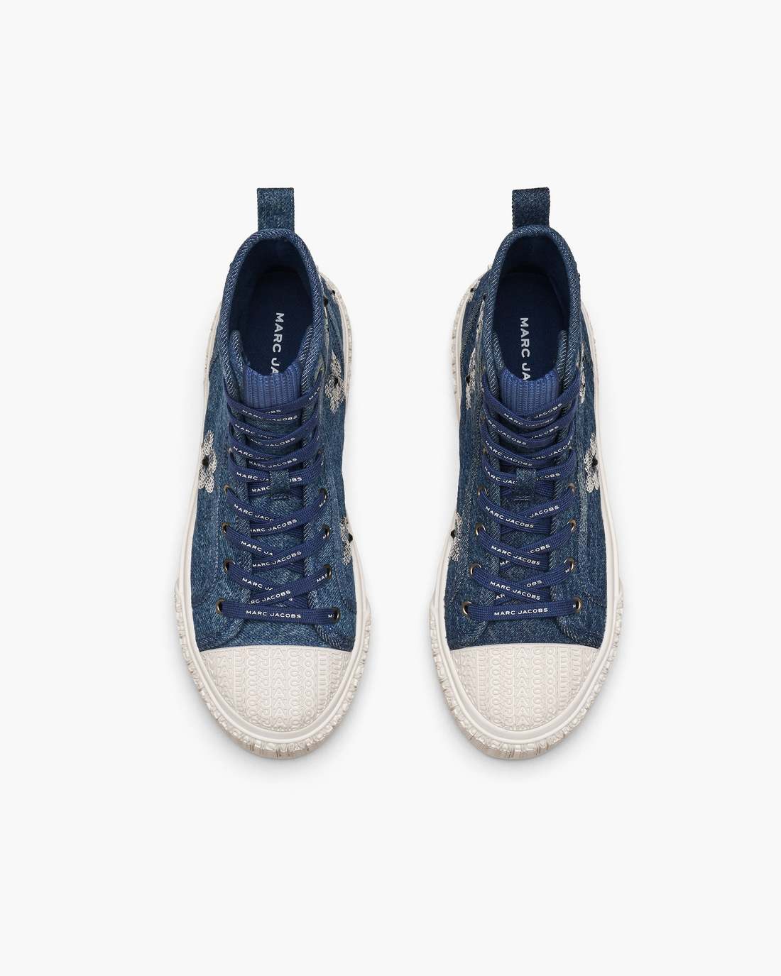 The Sequin Daisy Denim High Top Sneaker Vintage Indigo Marc Jacobs / SHOES