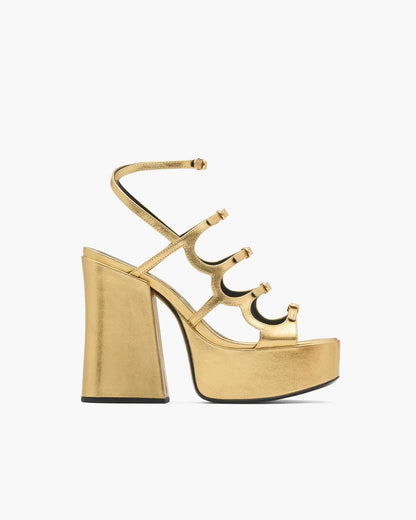 The Metallic Leather Kiki Platform Sandal Gold Marc Jacobs / SHOES