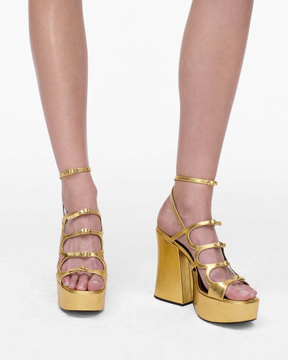 The Metallic Leather Kiki Platform Sandal Gold Marc Jacobs / SHOES