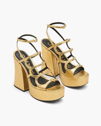 The Metallic Leather Kiki Platform Sandal Gold Marc Jacobs / SHOES