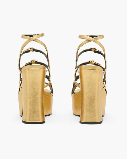 The Metallic Leather Kiki Platform Sandal Gold Marc Jacobs / SHOES