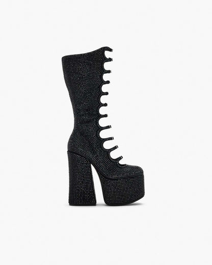 The Rhinestone Kiki Knee-High Boot Black/Black Marc Jacobs / SHOES