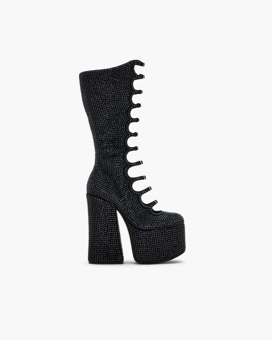 The Rhinestone Kiki Knee-High Boot Black/Black Marc Jacobs / SHOES
