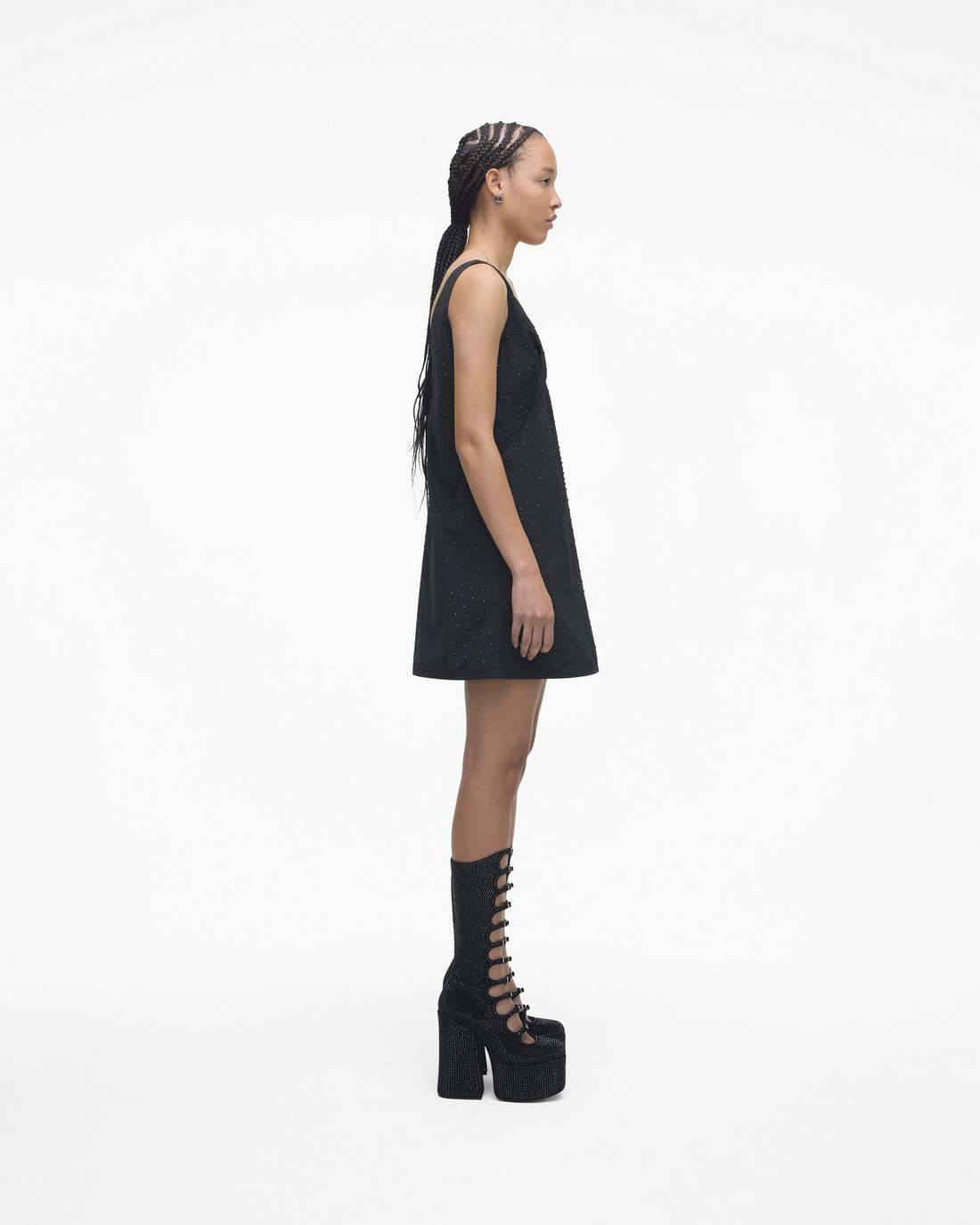 The Rhinestone Kiki Knee-High Boot Black/Black Marc Jacobs / SHOES
