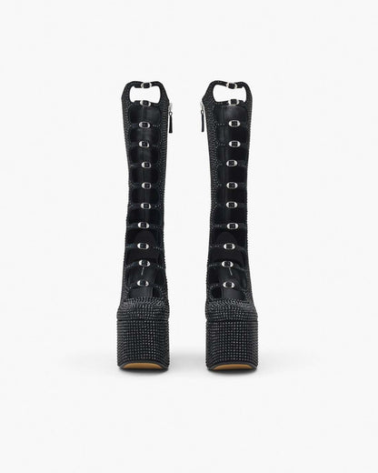 The Rhinestone Kiki Knee-High Boot Black/Black Marc Jacobs / SHOES