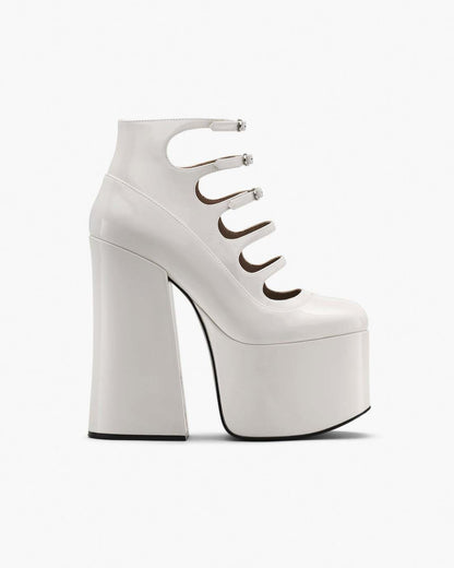 The Patent Leather Kiki Ankle Boot White Marc Jacobs / SHOES