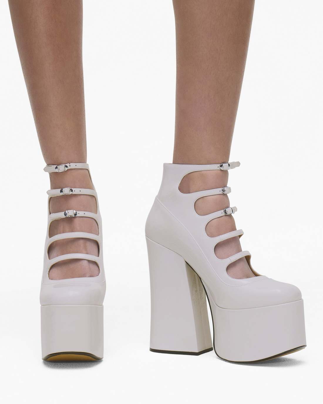 The Patent Leather Kiki Ankle Boot White Marc Jacobs / SHOES