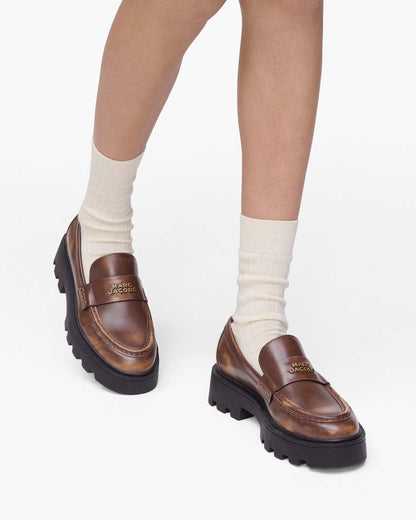 The Distressed Leather Frankie Loafer Ebony Marc Jacobs / SHOES