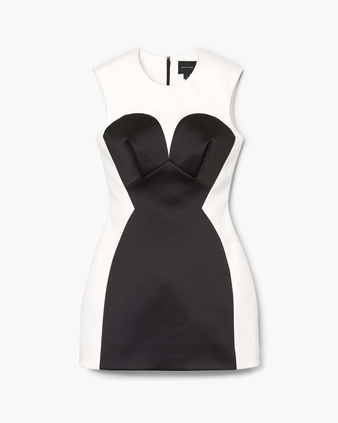 Seamed Up Satin Dress Black/White Marc Jacobs / READY TO WEAR|NEW ARRIVALS