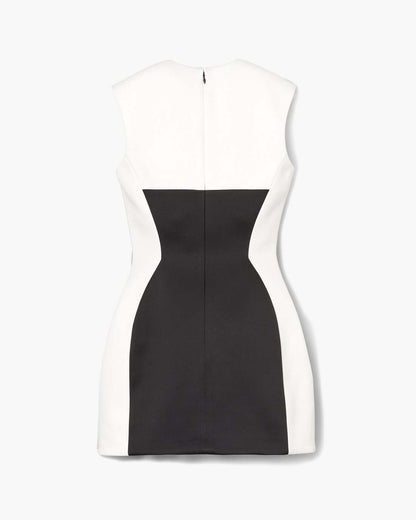 Seamed Up Satin Dress Black/White Marc Jacobs / READY TO WEAR|NEW ARRIVALS