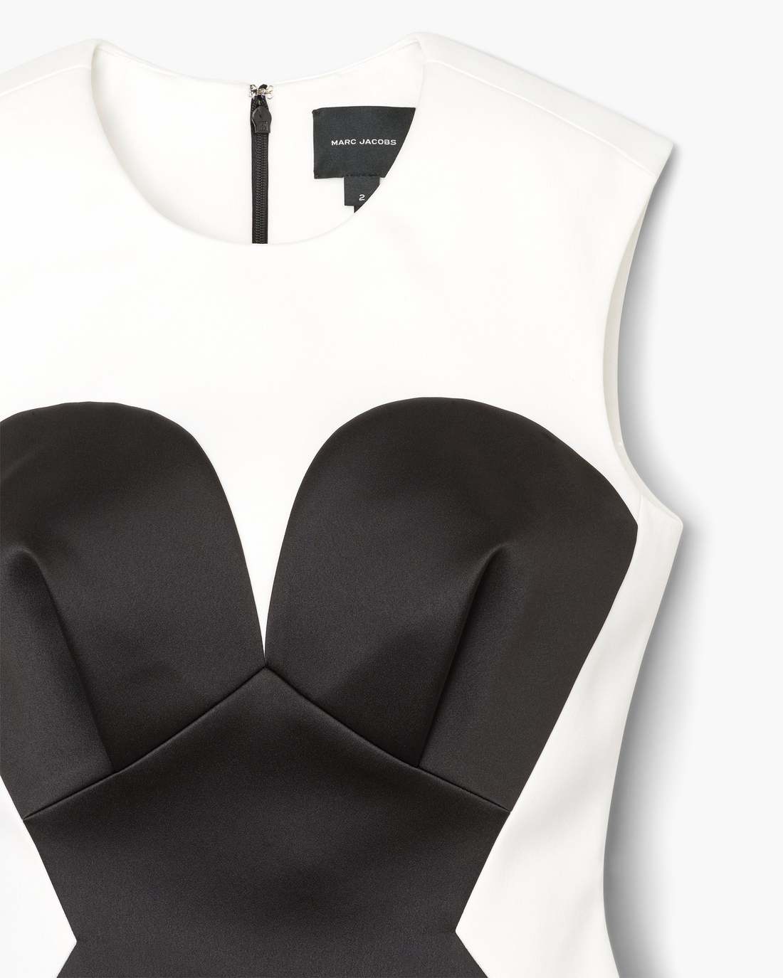 Seamed Up Satin Dress Black/White Marc Jacobs / READY TO WEAR|NEW ARRIVALS