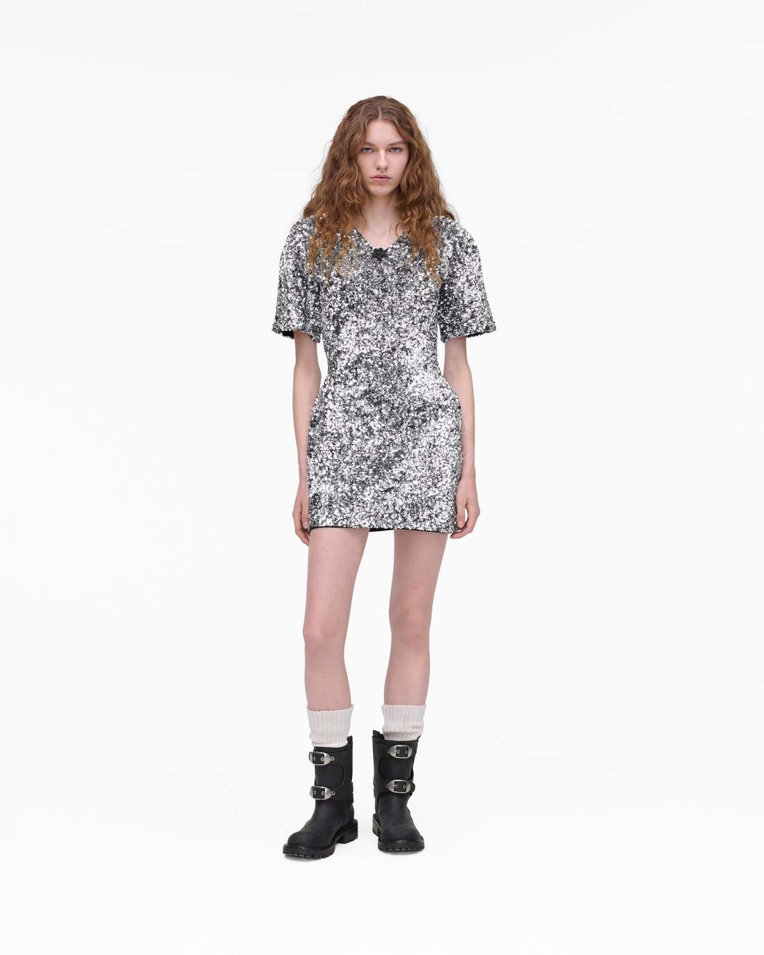 Sequin V-Neck Knit Dress Silver Marc Jacobs / READY TO WEAR|NEW ARRIVALS