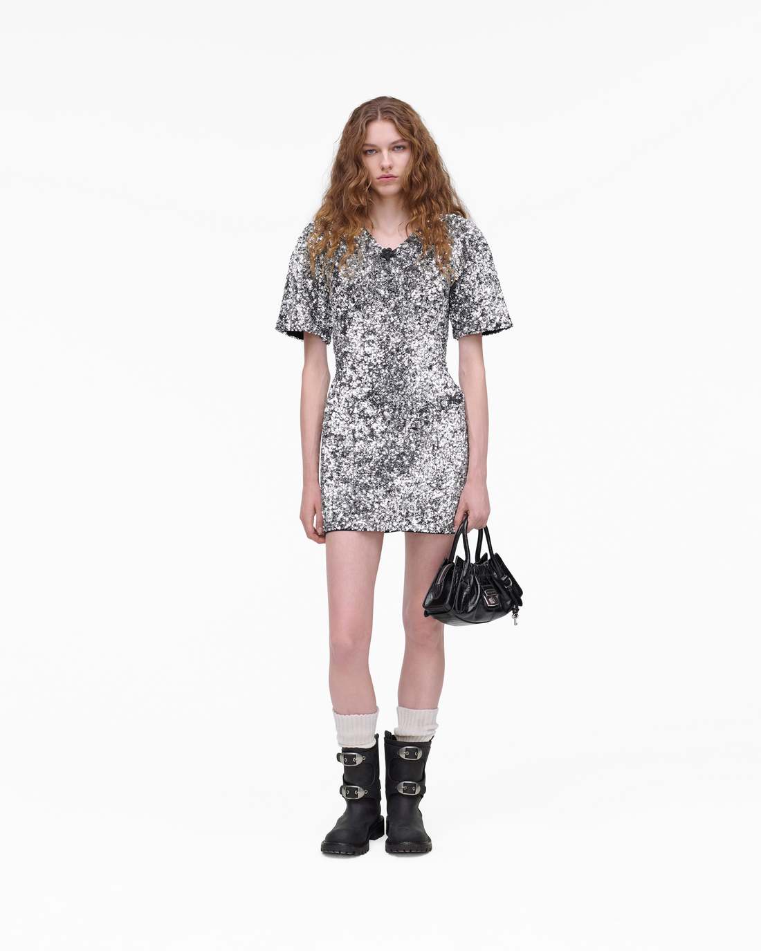 Sequin V-Neck Knit Dress Silver Marc Jacobs / READY TO WEAR|NEW ARRIVALS