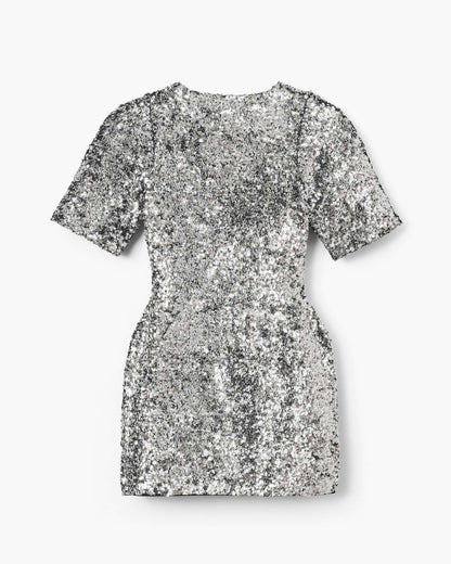 Sequin V-Neck Knit Dress Silver Marc Jacobs / READY TO WEAR|NEW ARRIVALS
