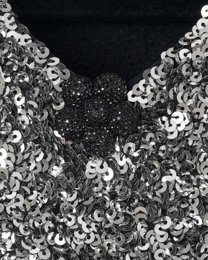 Sequin V-Neck Knit Dress Silver Marc Jacobs / READY TO WEAR|NEW ARRIVALS