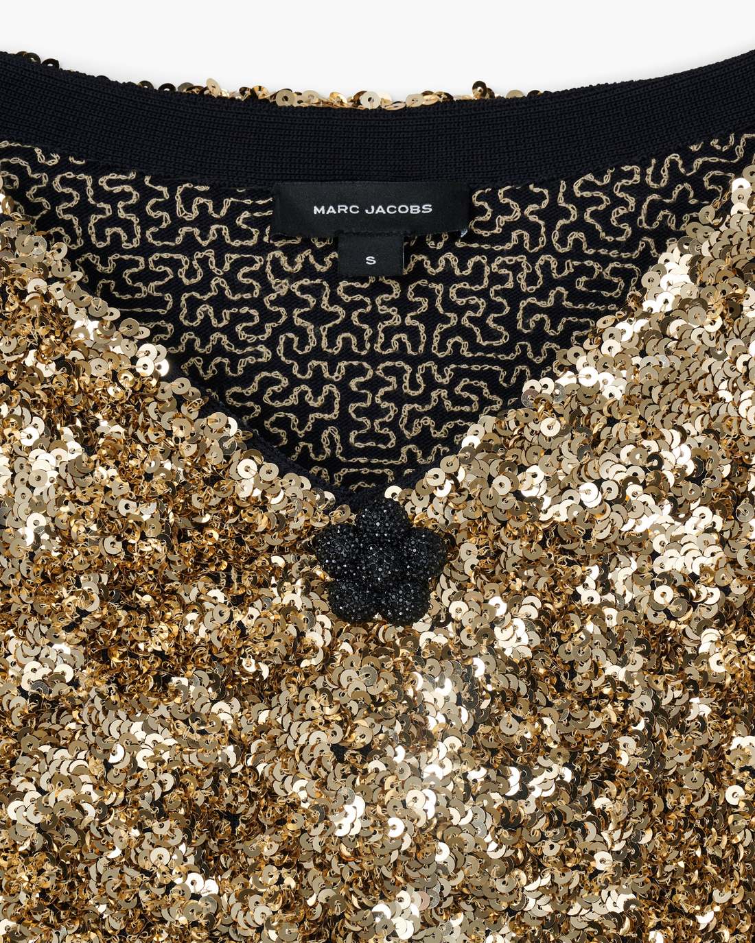 Sequin V-Neck Knit Dress Gold Marc Jacobs / READY TO WEAR