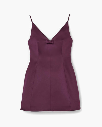 Satin Bow Dress Dark Plum Marc Jacobs / READY TO WEAR